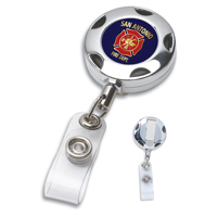 Cord Round Chrome Solid Metal Sport Retractable Badge Reel & Badge Holder